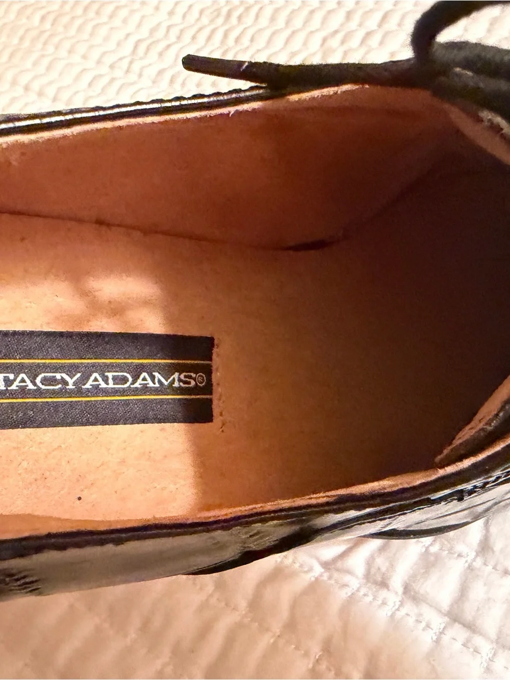 Stacy Adams Black Croc-Embossed Lace-Up Oxfords Genuine leather and snake